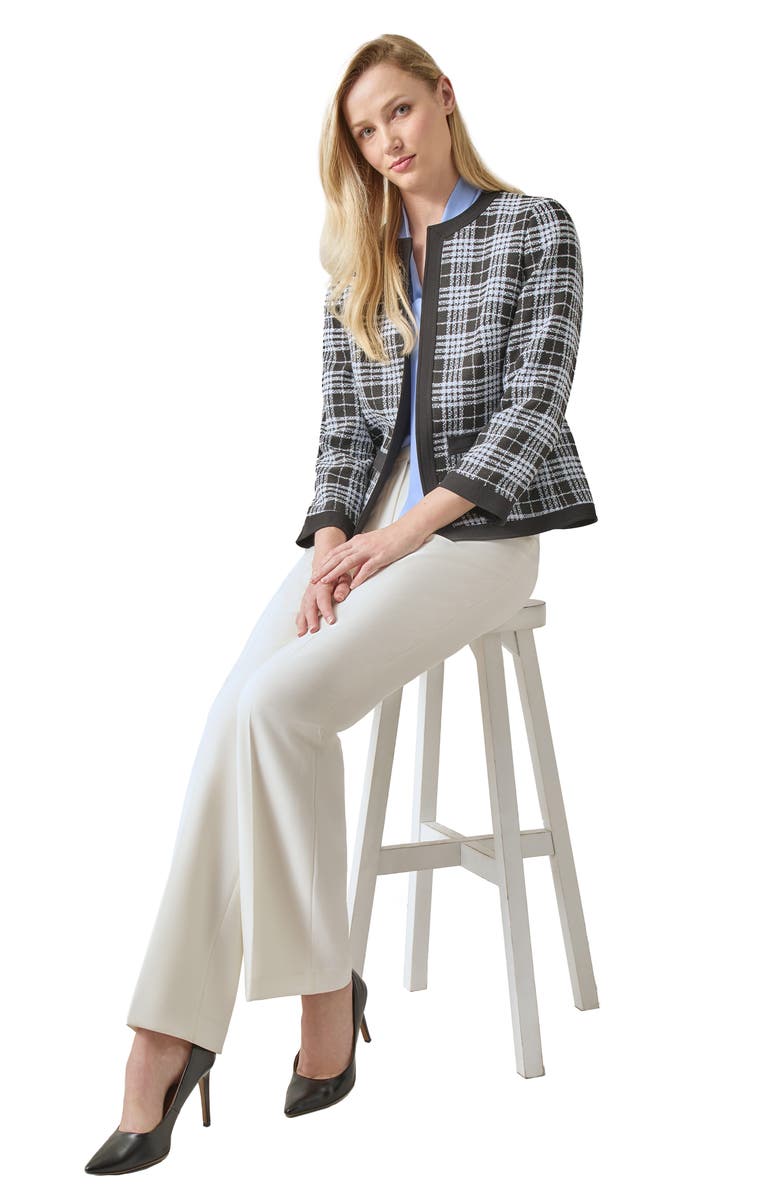 KASPER Plaid Three Quarter Sleeve Blazer, Alternate, color,