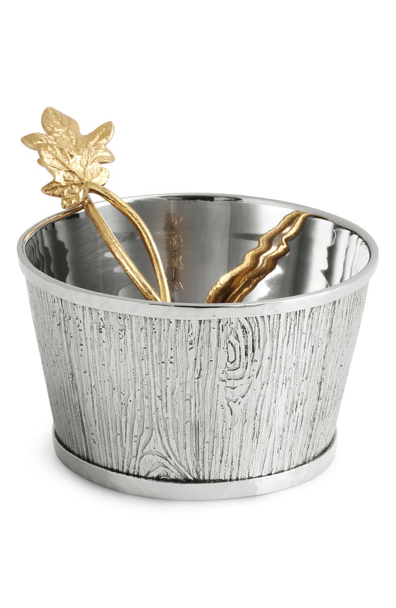 Michael Aram Ivy Oak Nut Dish & Spoon Set, Alternate, color, Silver/ Gold