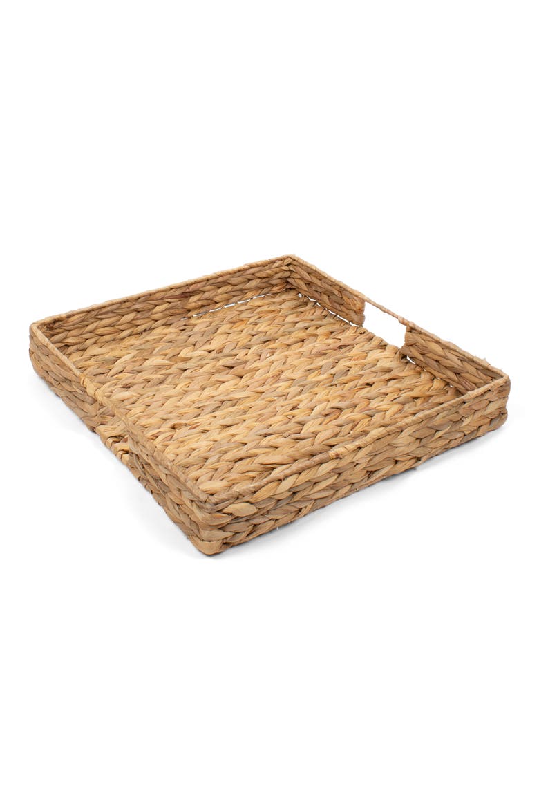 Square Woven Serving Tray, Main, color, NATURAL