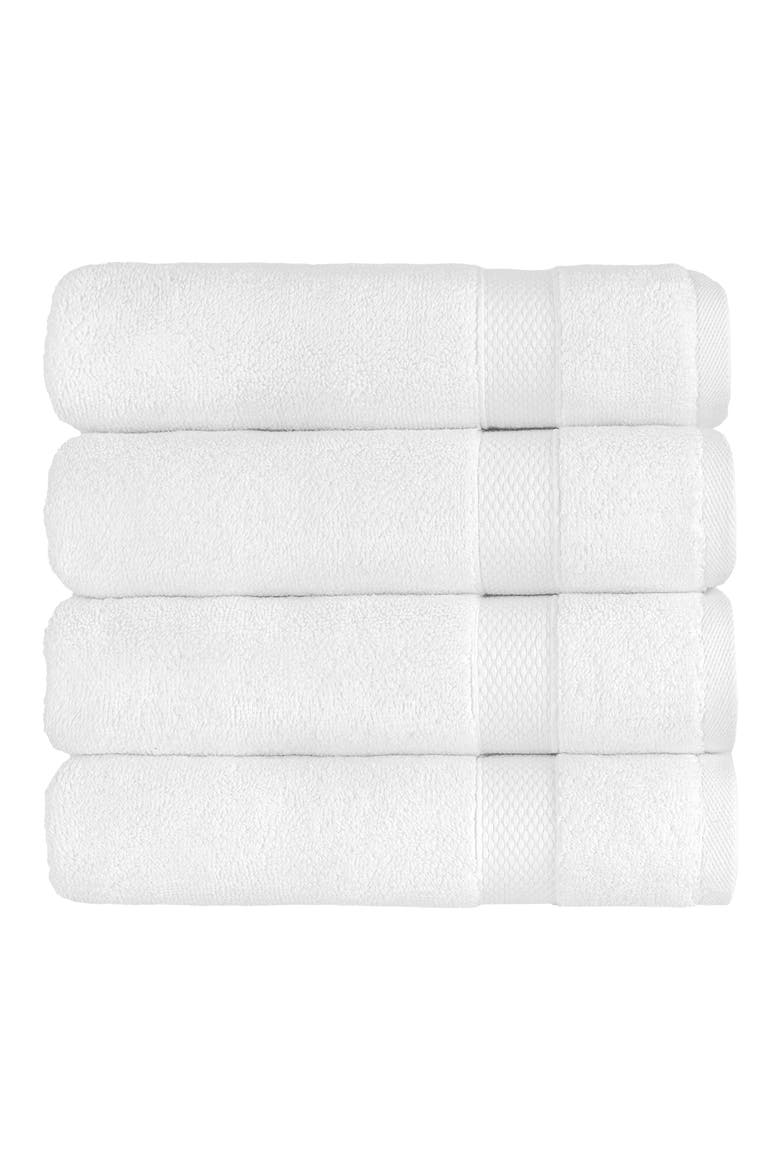 Set of 4 Anovia Turkish Cotton Hand Towels, Alternate, color, WHITE