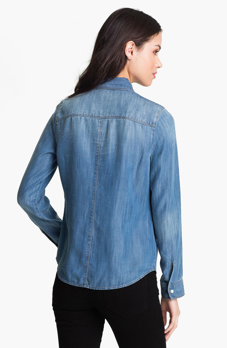 Trouvé Flap Pocket Denim Shirt, Alternate, color, 
