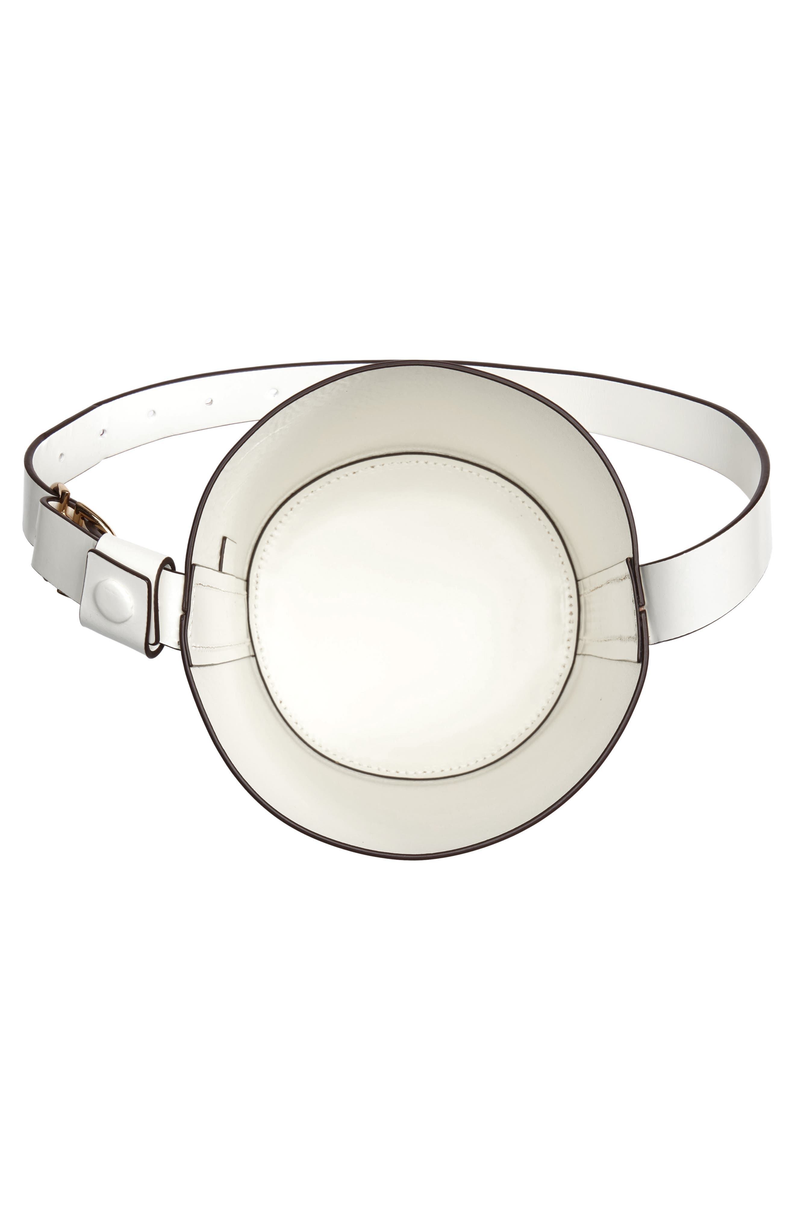 Small Leather Bucket Bag, Alternate, color, WHITE