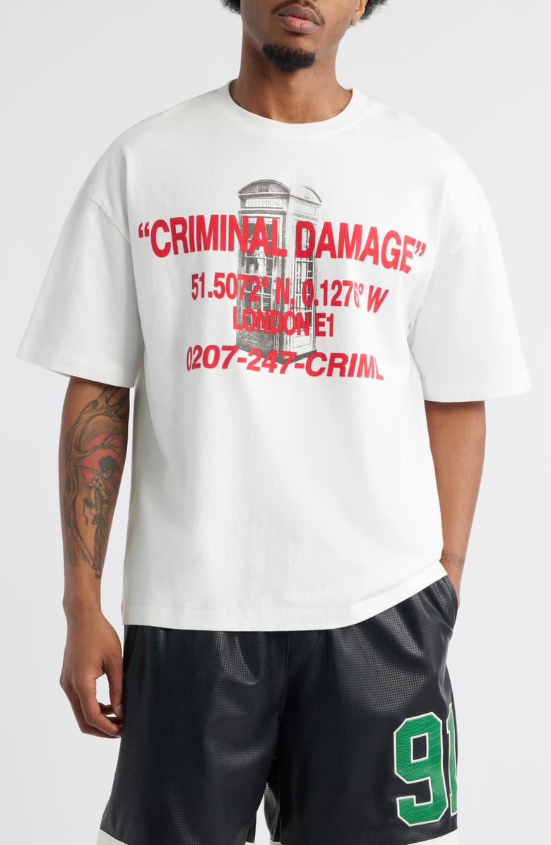 CRIMINAL DAMAGE E1 Phonebox Graphic T-Shirt, Main, color, 