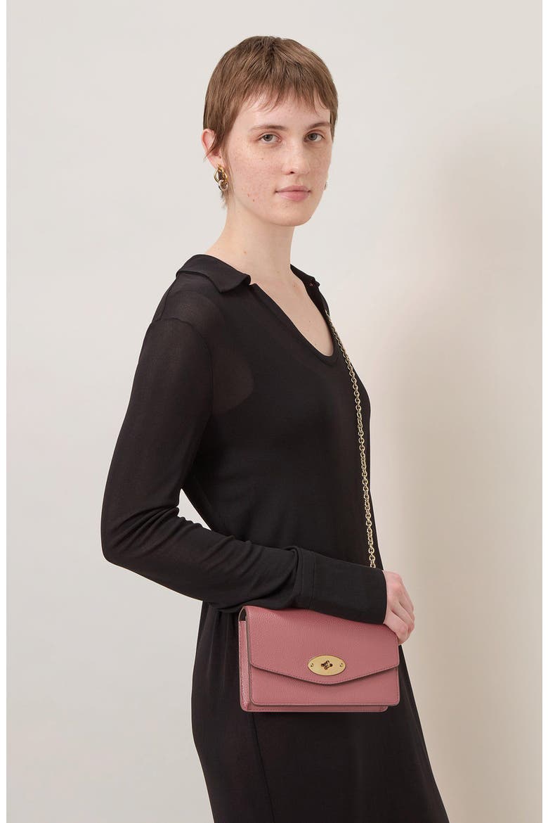 Small Darley Leather Clutch, Alternate, color, PINK SCRUMPY