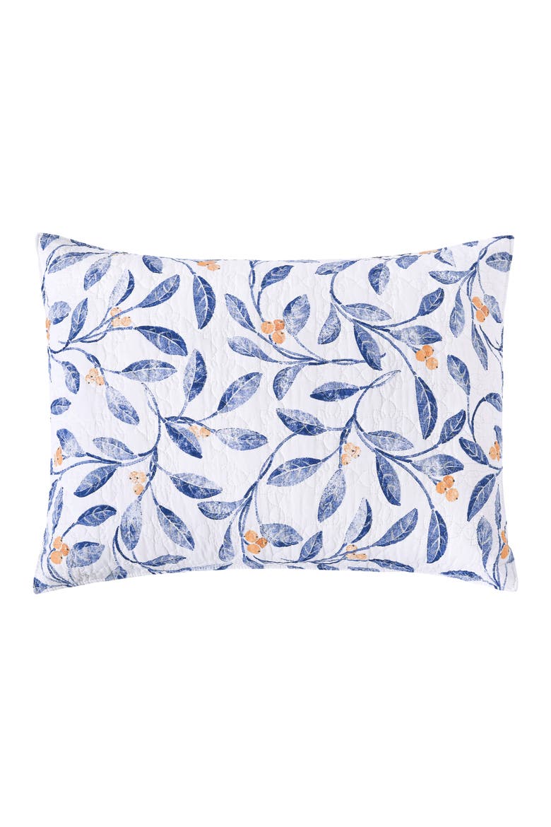 Laurelwood Flowers Cotton Blend Quilt Set, Alternate, color, Blue