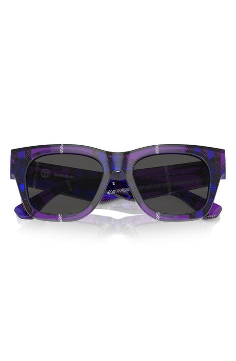 Elevated Check 52mm Square Sunglasses