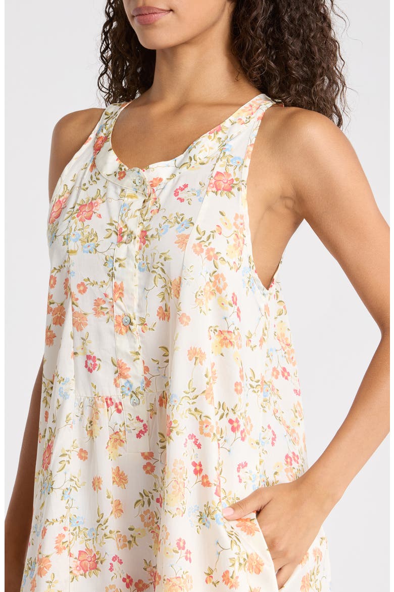 Amber Floral Maxi Nightie, Alternate, color, PEACH PARFAIT