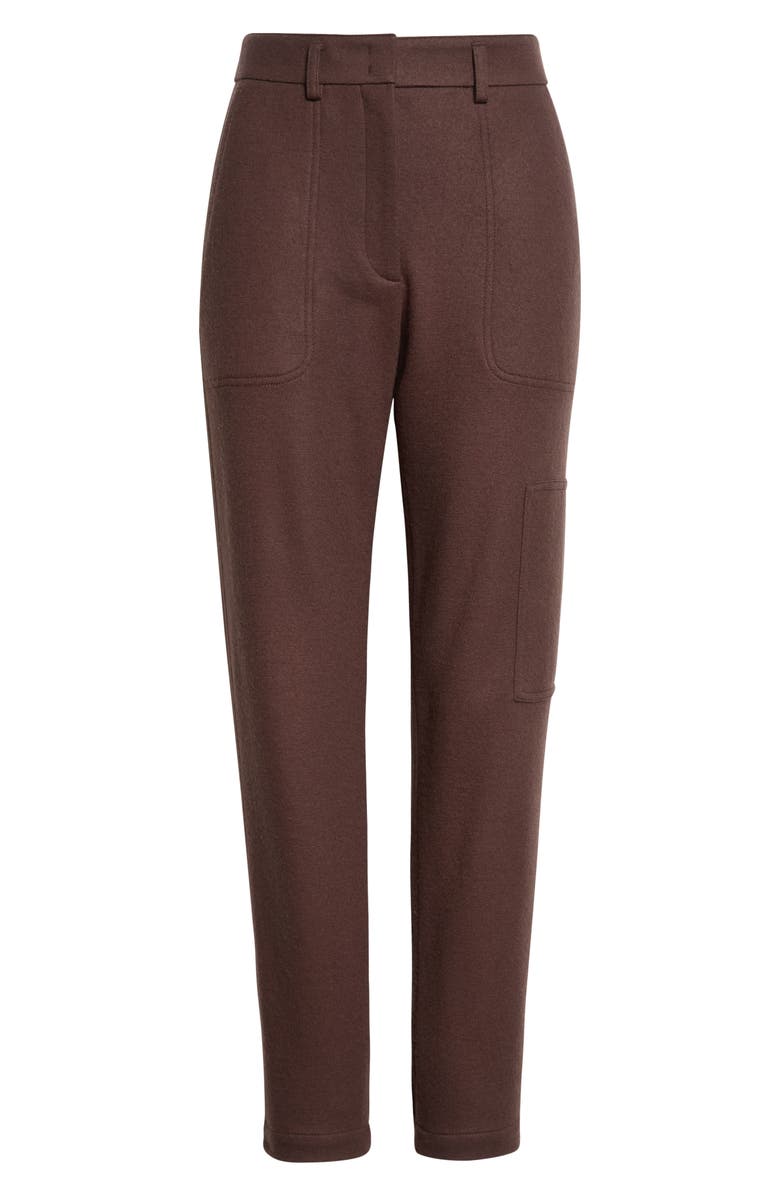 Akris punto Milla Slim Fit Wool Cargo Pants, Alternate, color, Bark