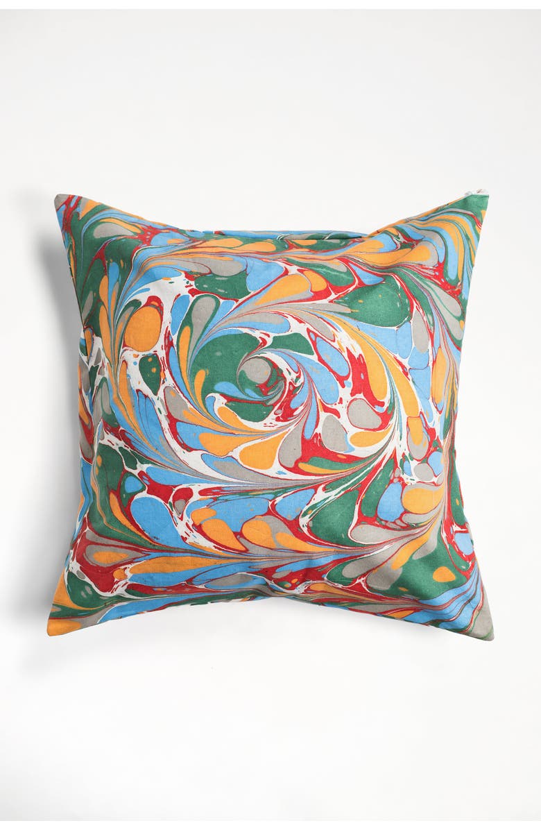 Inner Child Marais Hand Marbled Square Pillow - Cover Only, Main, color, Multicolor