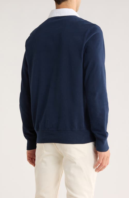 Brooks Brothers Long Sleeve Cotton Polo In Blue