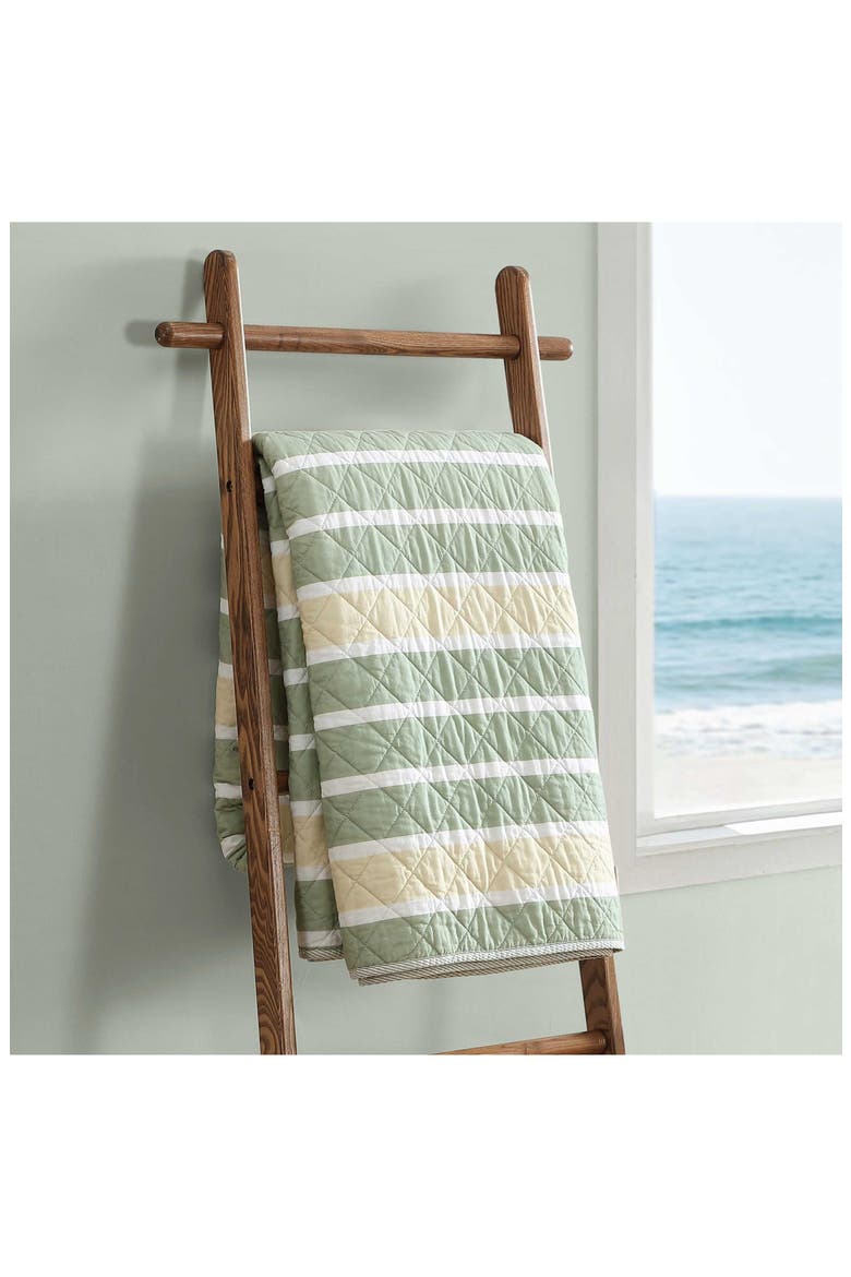 Varadero Stripe Reversible Cotton Quilt & Sham Set, Alternate, color, GREEN MULTI