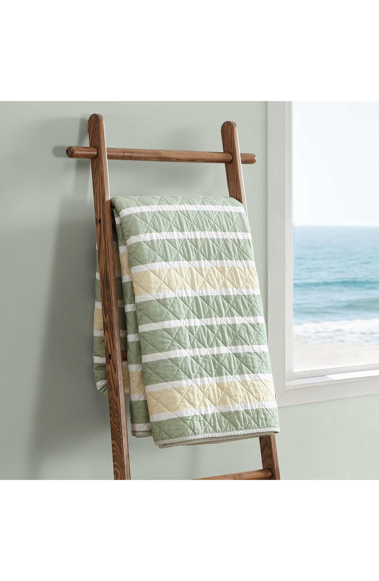 Nautica Varadero Stripe Reversible Cotton Quilt & Sham Set, Alternate, color, Green Multi