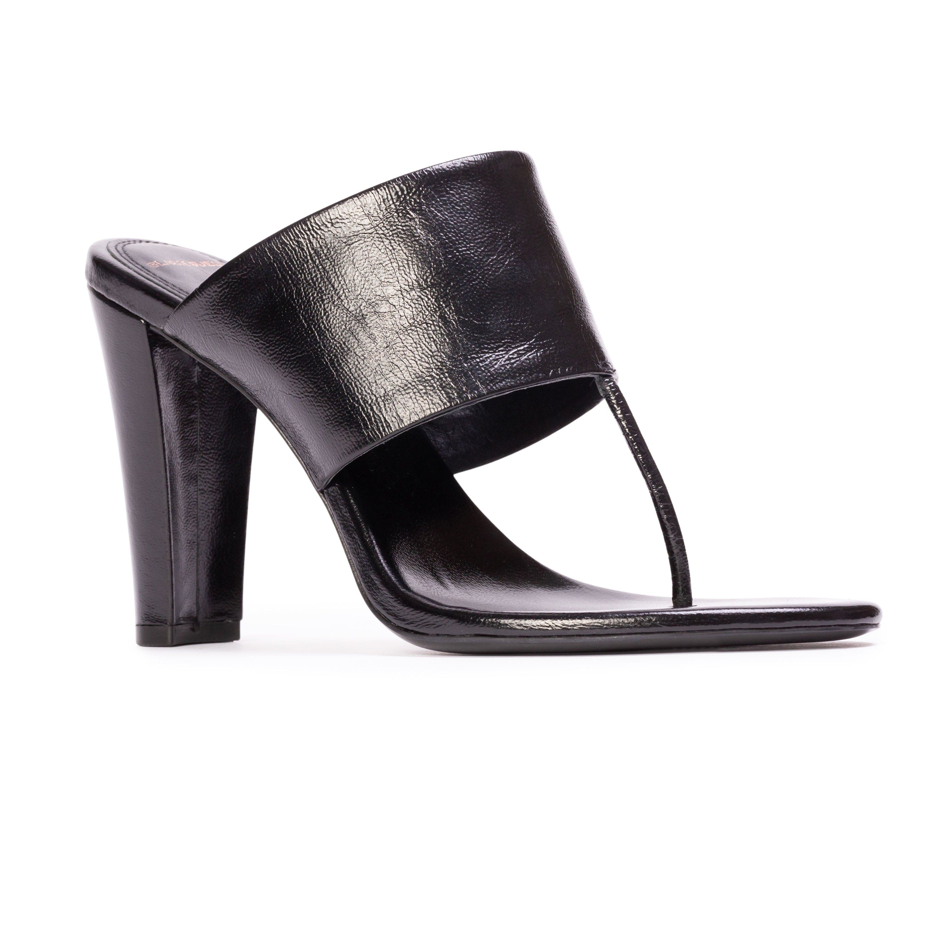 BLACK SUEDE STUDIO Dana 95 Thong Sandal, Alternate, color, Black Leather