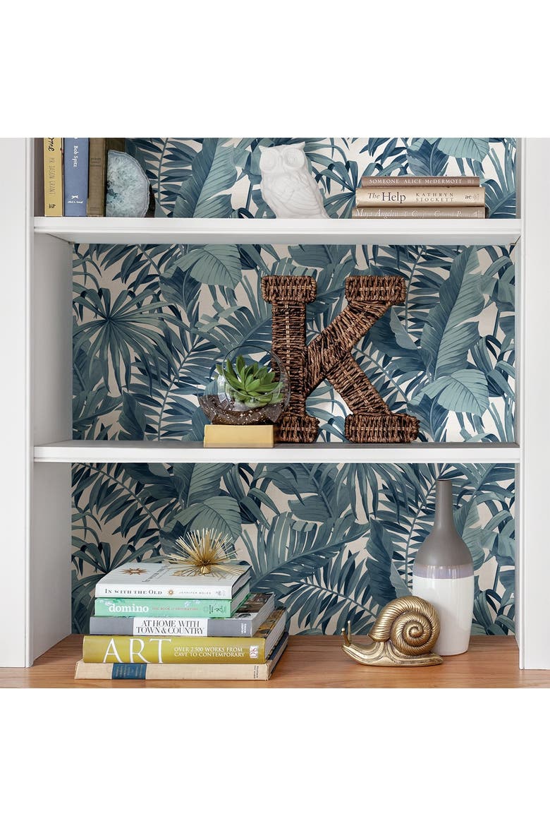 Blue Maui Peel & Stick Wallpaper, Main, color, BLUE