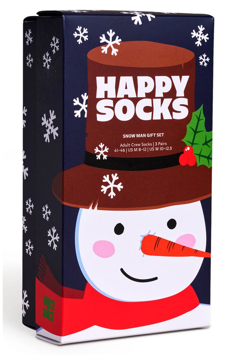 Holiday Assorted 3-Pack Crew Socks Gift Set, Alternate, color, NAVY
