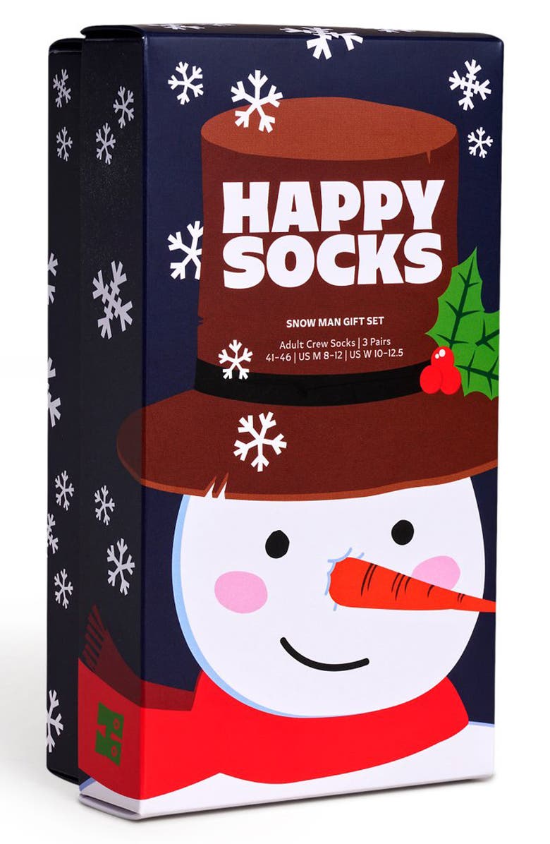 Happy Socks Holiday Assorted 3-Pack Crew Socks Gift Set, Alternate, color,