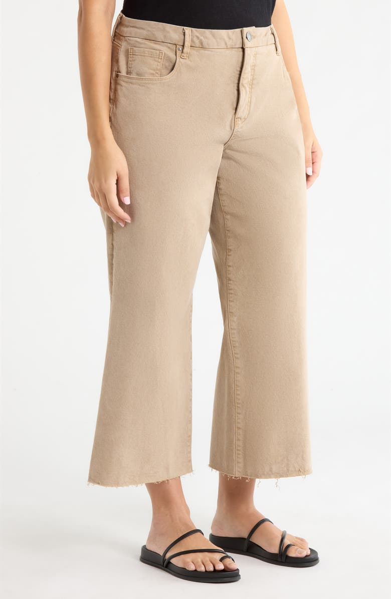 KUT from the Kloth Meg Fab Ab Raw Hem High Waist Ankle Wide Leg Jeans, Alternate, color, Chai