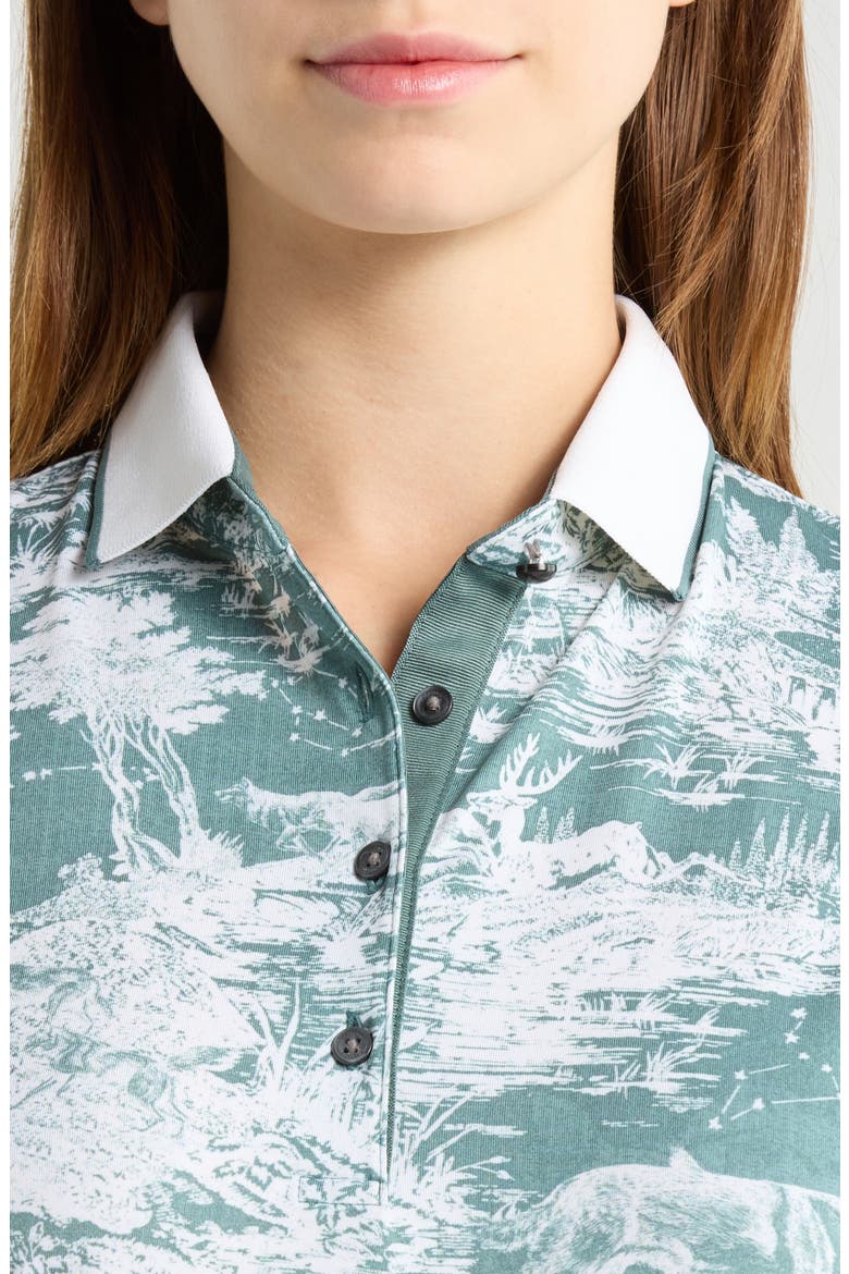 Huntress Toile Print Polo, Alternate, color, MARSH