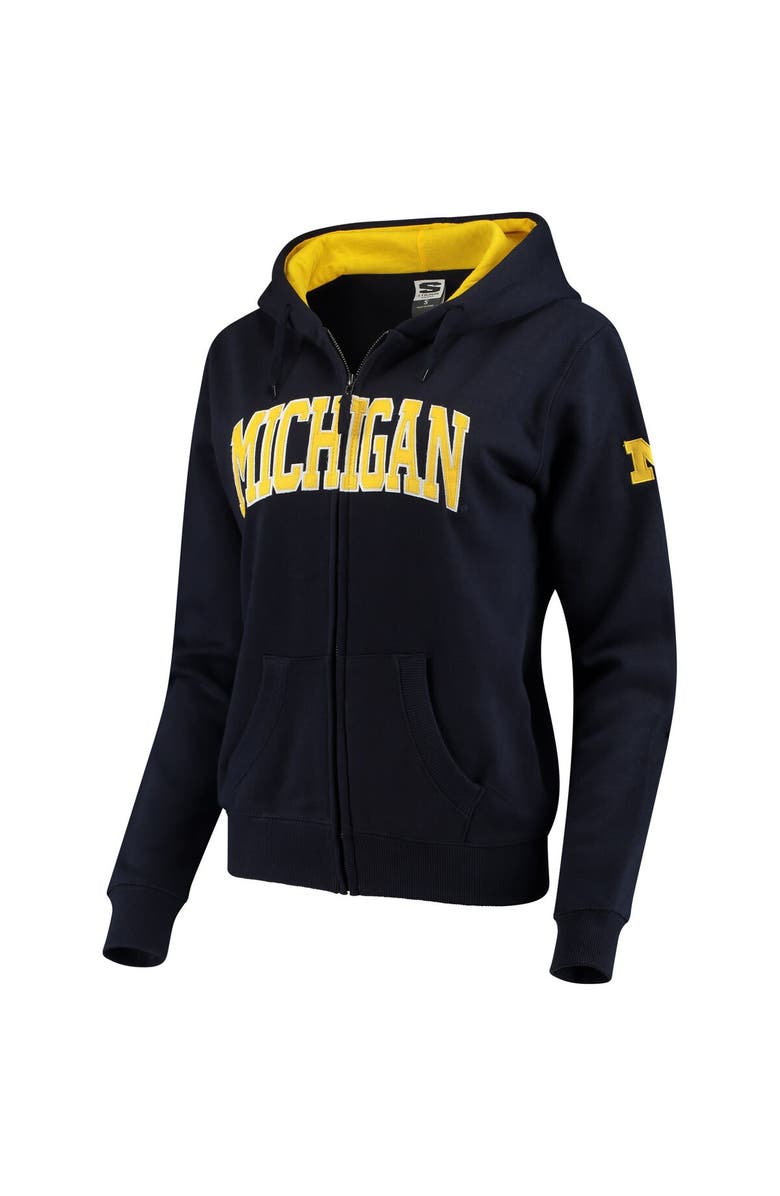 COLOSSEUM Women's Stadium Athletic Navy Michigan Wolverines Arched Name Full-Zip Hoodie, Alternate, color, Navy