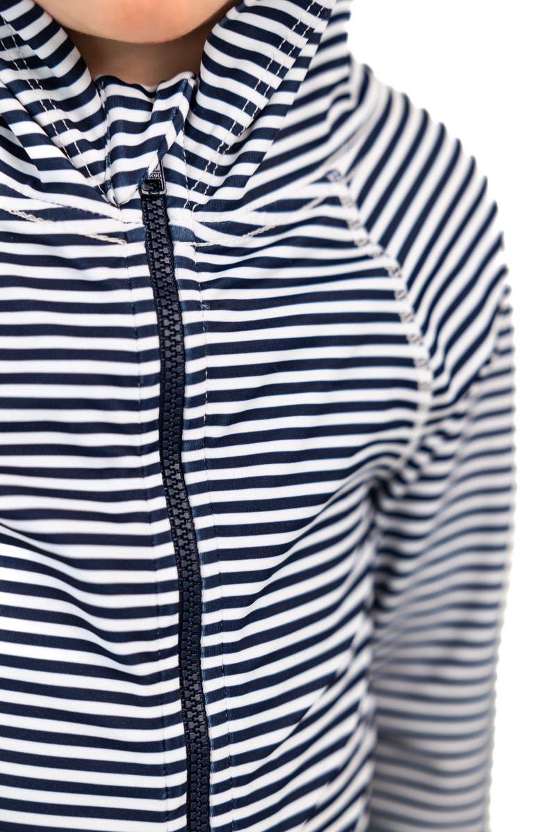 Lake Label Kids' Stripe Long Sleeve Full Body Hooded Swimsuit, Alternate, color, 