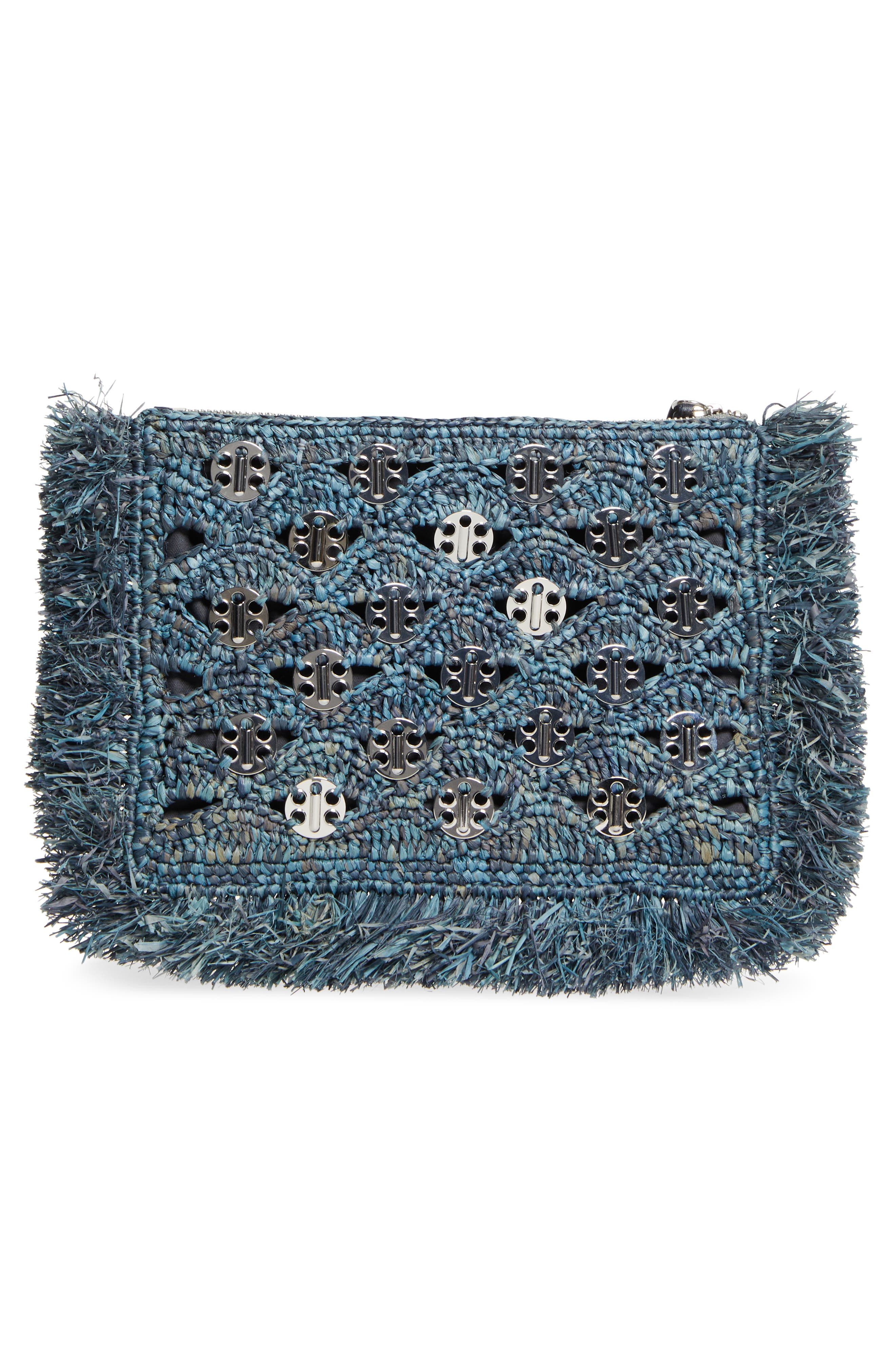 Rabanne Iconic 1969 Raffia Pouch Bag, Alternate, color, 