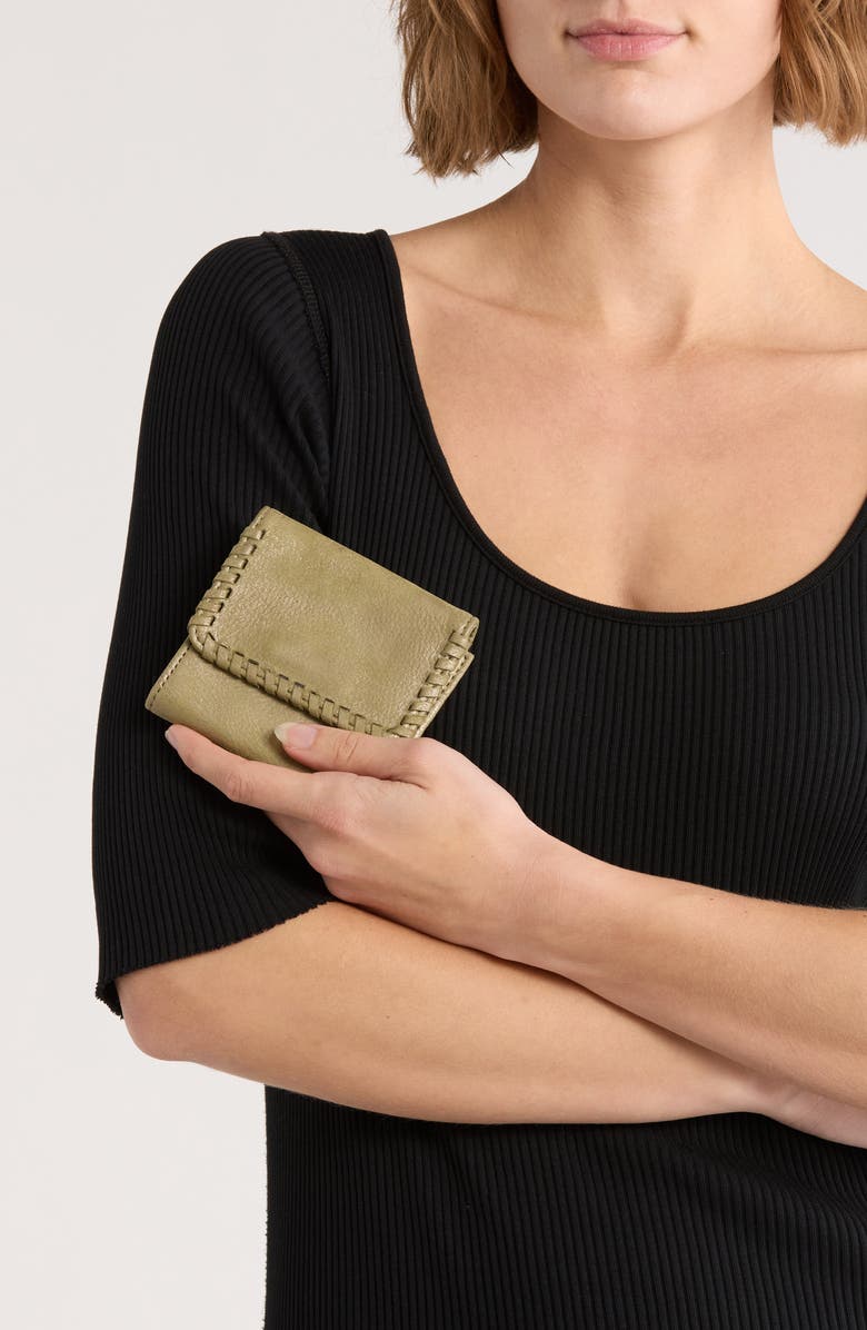 HOBO Foray Small Leather Wallet, Alternate, color, Burnished Sage