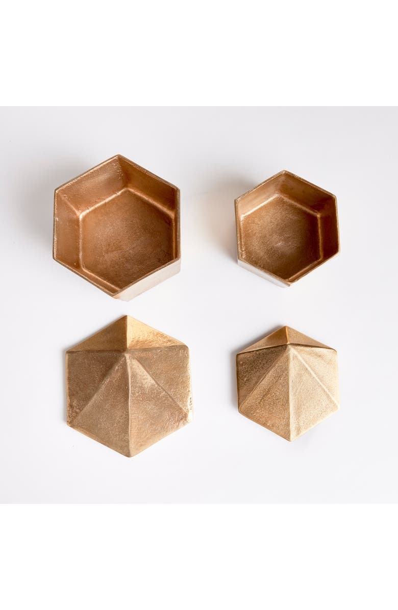 Napa Home & Garden Luca Lidded Boxes Set of 2, Alternate, color, Gold