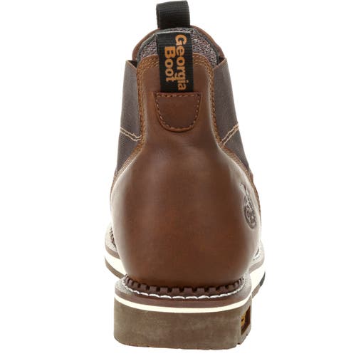 Georgia Boot Padded Amp Lt Wedge Chelsea Work Boot In Brown