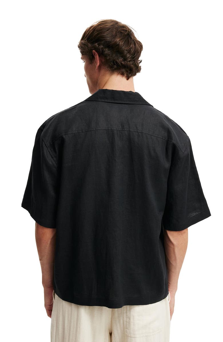 Cotton On Men's Linen Box Fit Short Sleeve Shirt, Alternate, color, 