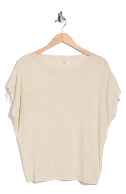 Ruched Tie Sleeve Sweater