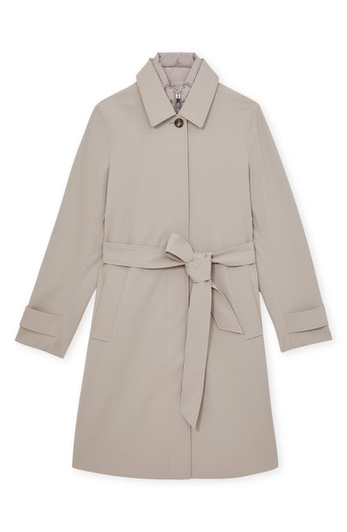 Reiss Logan Water Resistant Coat With Removable Quilted Insert In Neutral