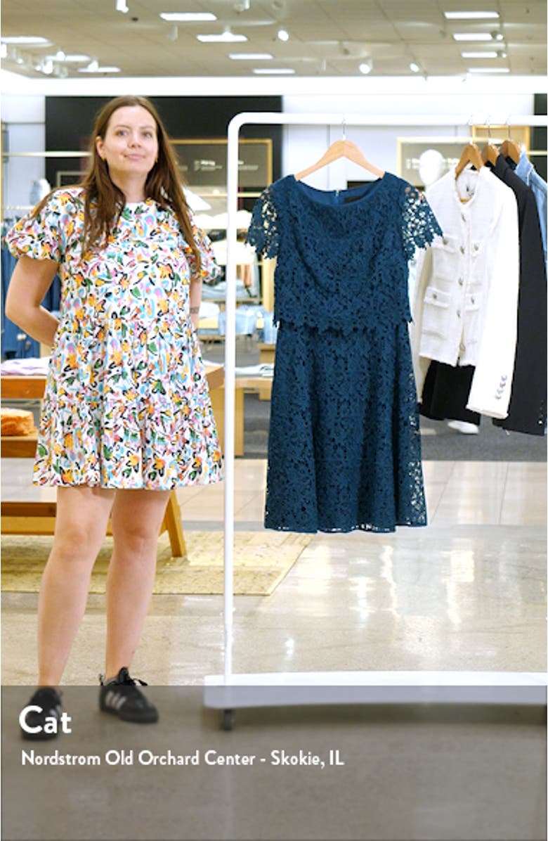 Popover Lace Fit & Flare Dress, sales video thumbnail
