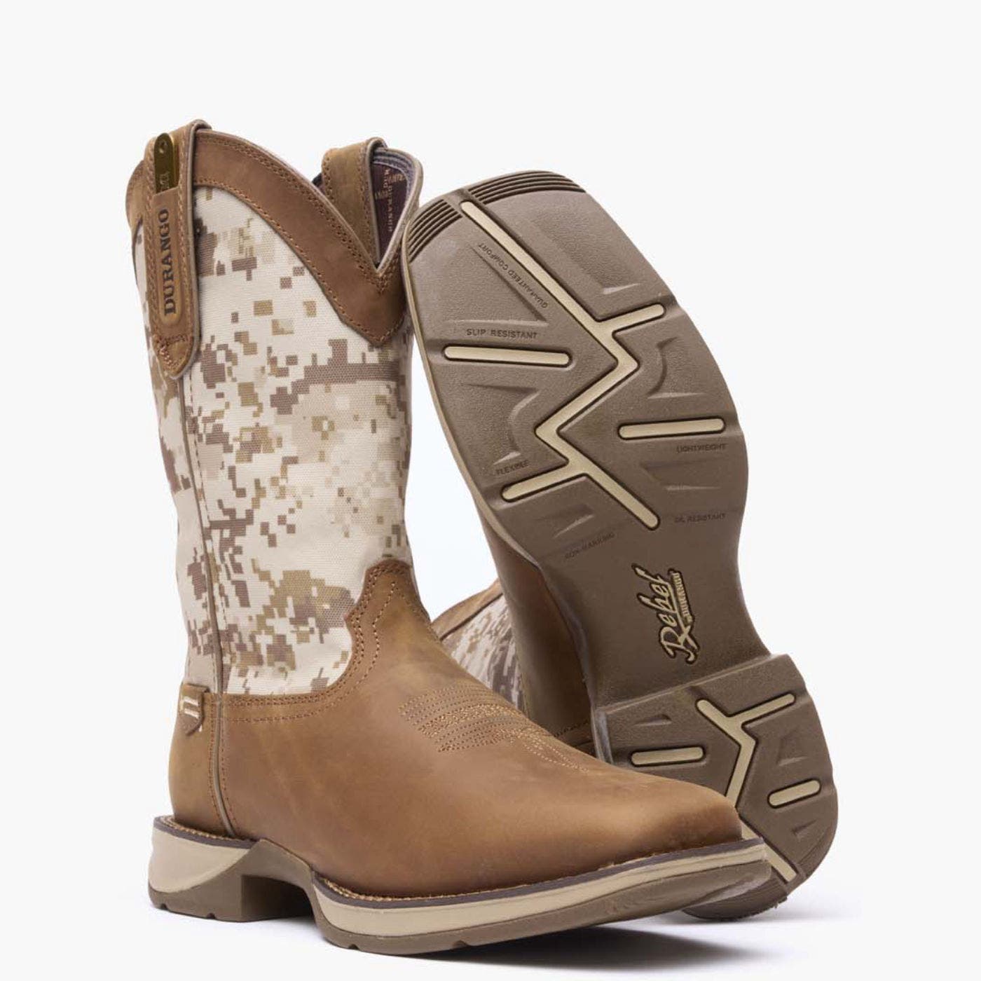 DURANGO Desert Camo Pullon Western Boot, Alternate, color, Dusty Brown And Desert Camo