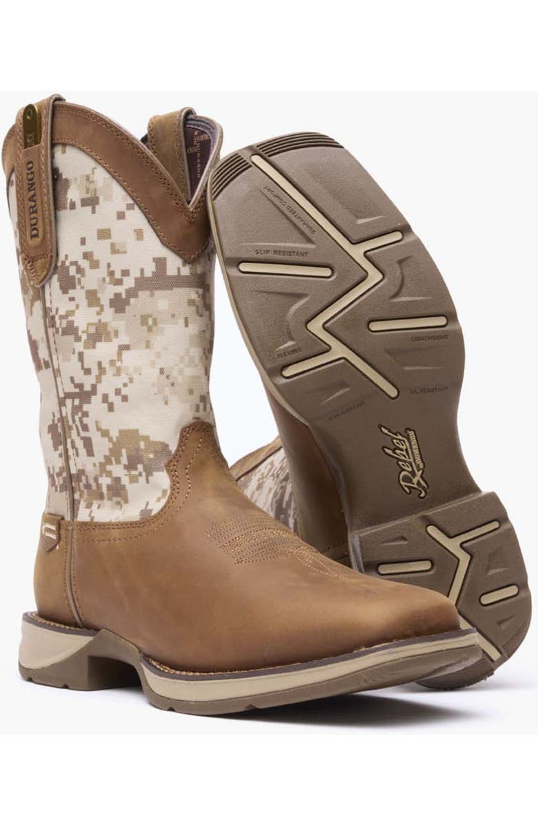 DURANGO Desert Camo Pullon Western Boot, Alternate, color, Dusty Brown And Desert Camo
