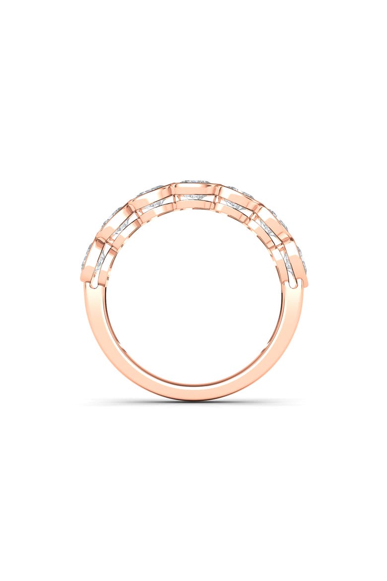 Bezel Heart Lab Created Diamond Ring, Alternate, color, ROSE GOLD