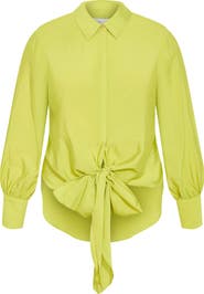 City Chic Rosa Tie Hem Button-Up Shirt