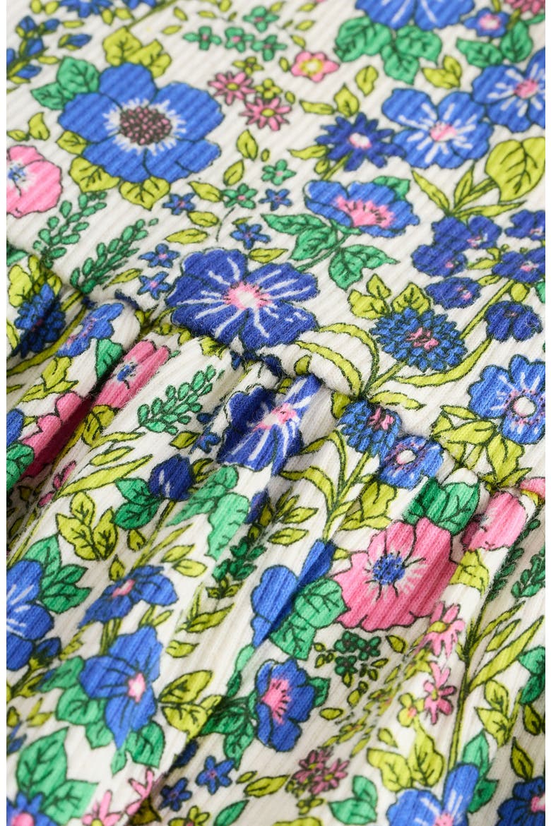Kids' Floral Ditsy Print Rib Dress, Alternate, color, BLUE