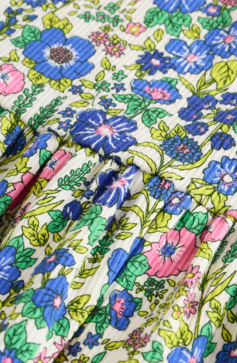 NEXT Kids' Floral Ditsy Print Rib Dress, Alternate, color, Blue