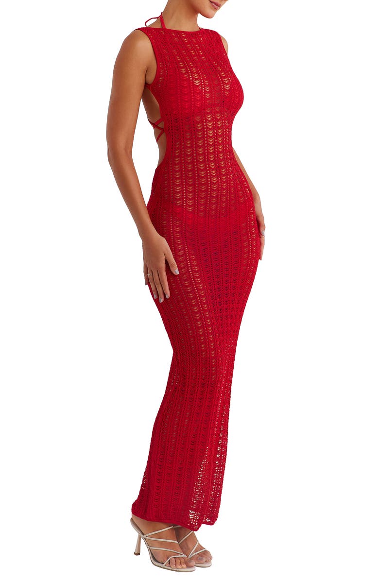 Mistress Rocks Pointelle Knit Cover-Up Maxi Dress, Alternate, color,