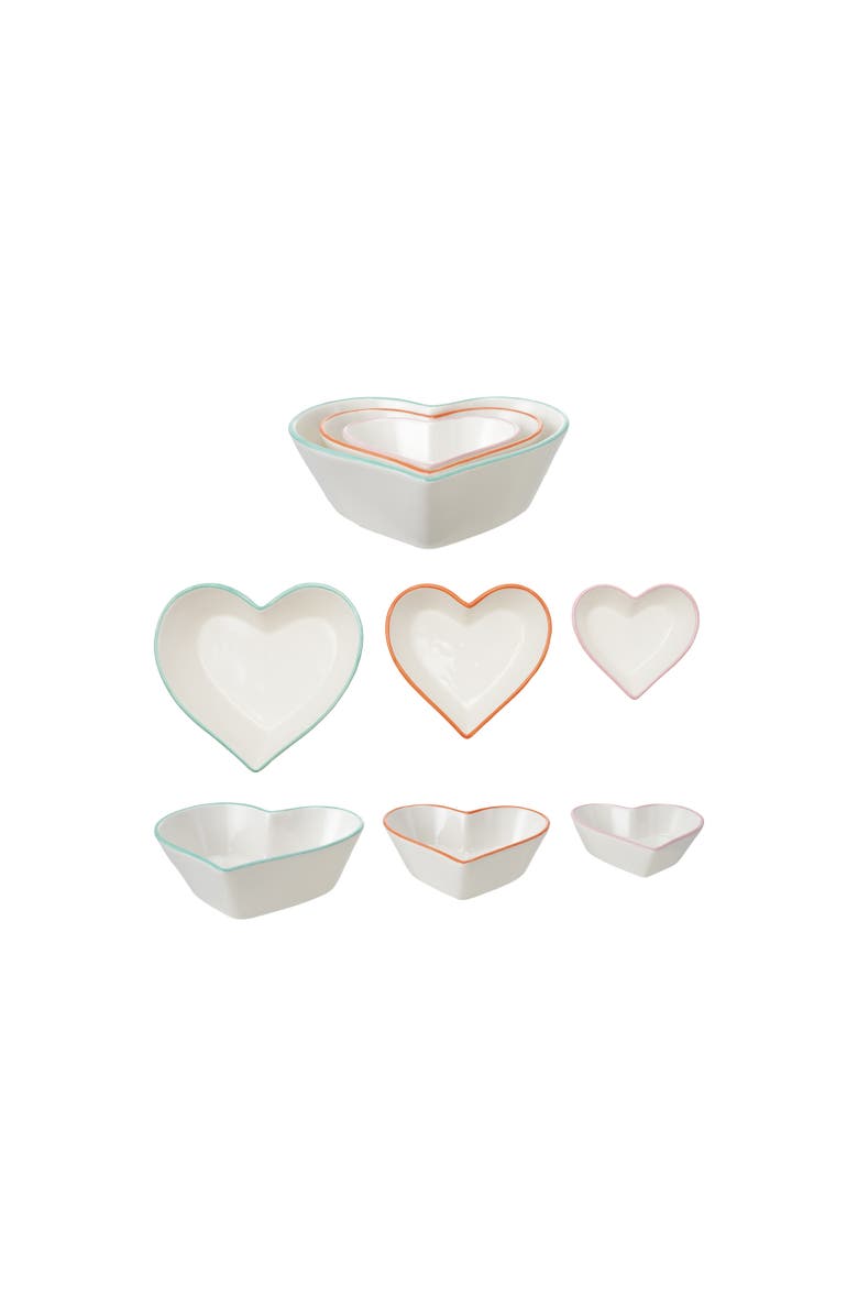 Storied Home Heart Shaped Bowls, Main, color, White