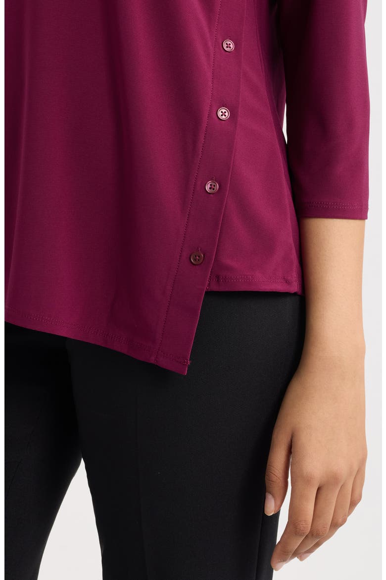 Asymmetric Button Hem Top, Alternate, color, CHIANTI