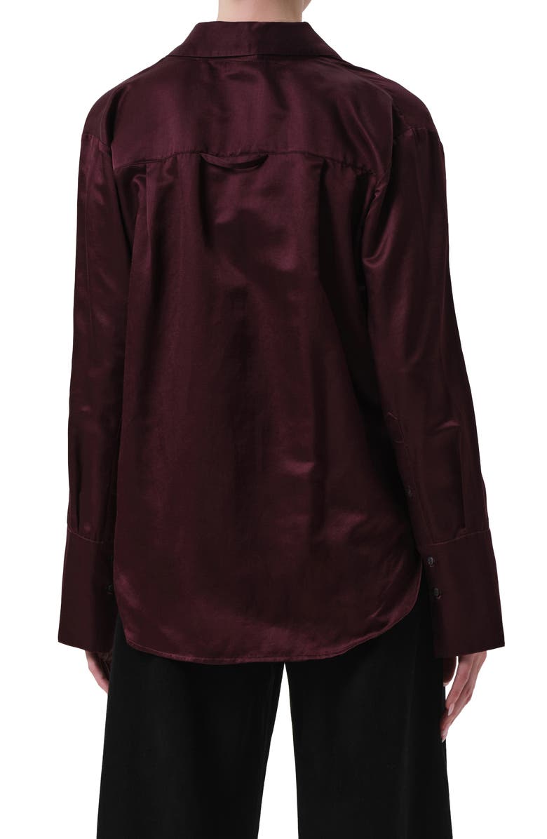 Citizens of Humanity Camilia Satin Shirt, Alternate, color, Burgundy