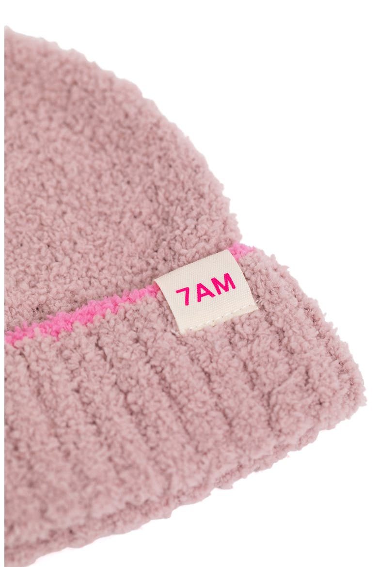 Kids' Fuzzy Beanie, Alternate, color, ASH ROSE/ VIVID PINK
