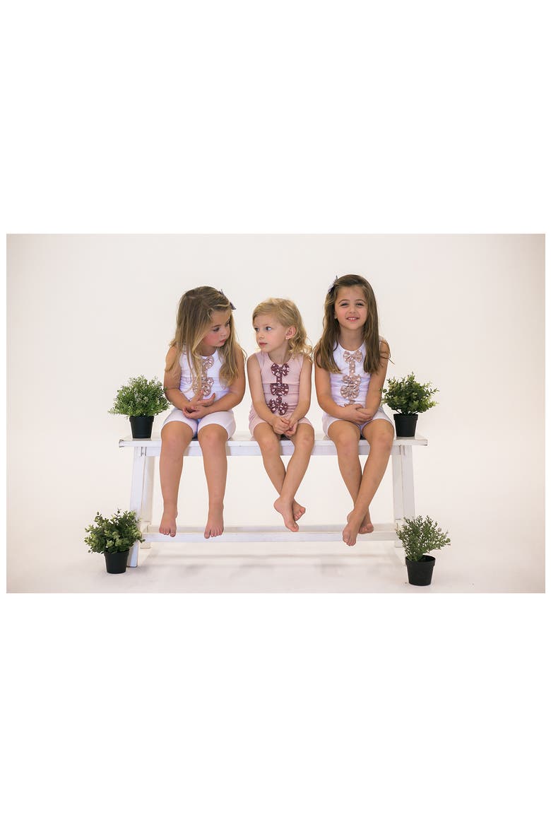Kids' Bow Tank & Bike Shorts Set, Alternate, color, SAND