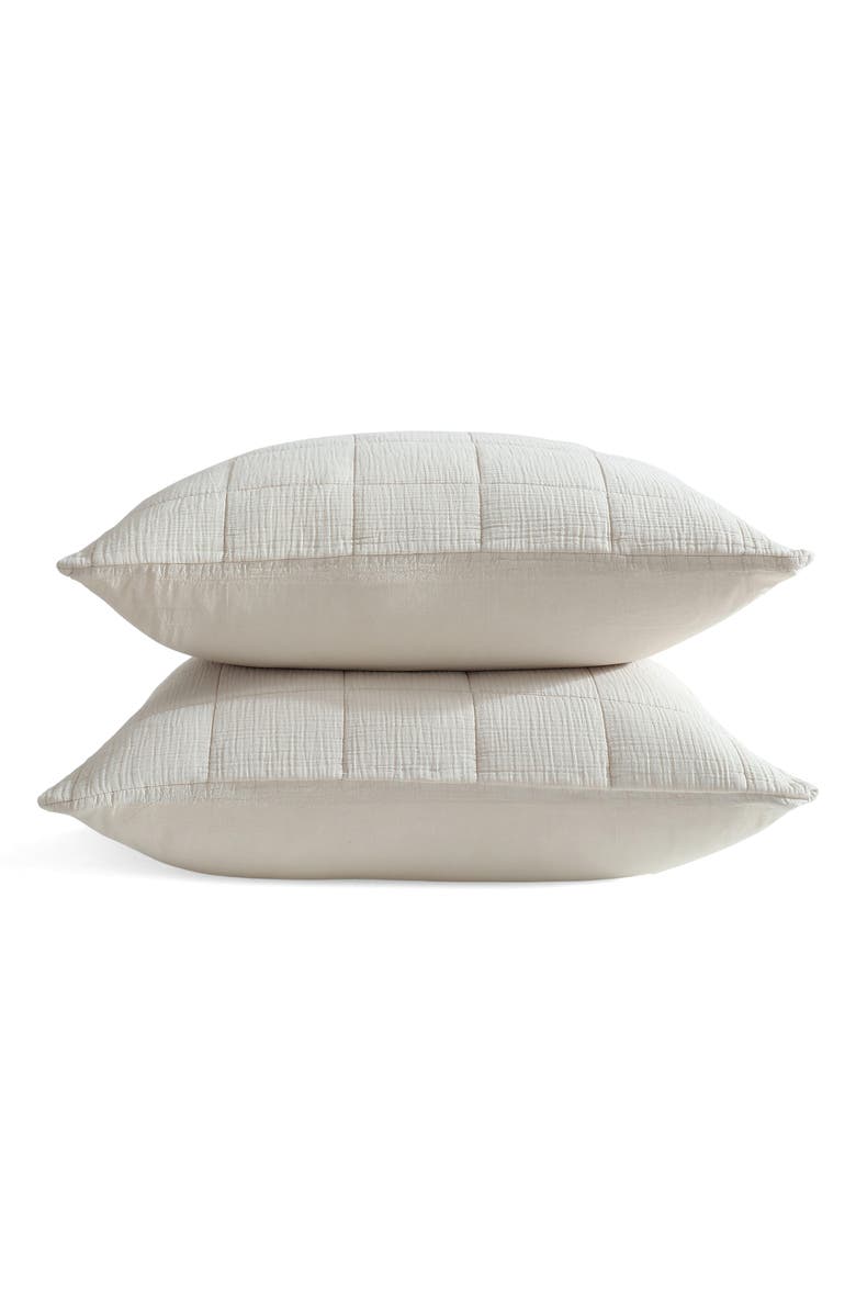 Calvin Klein Quilted Cotton Gauze Euro Pillow Sham, Main, color, Light Beige