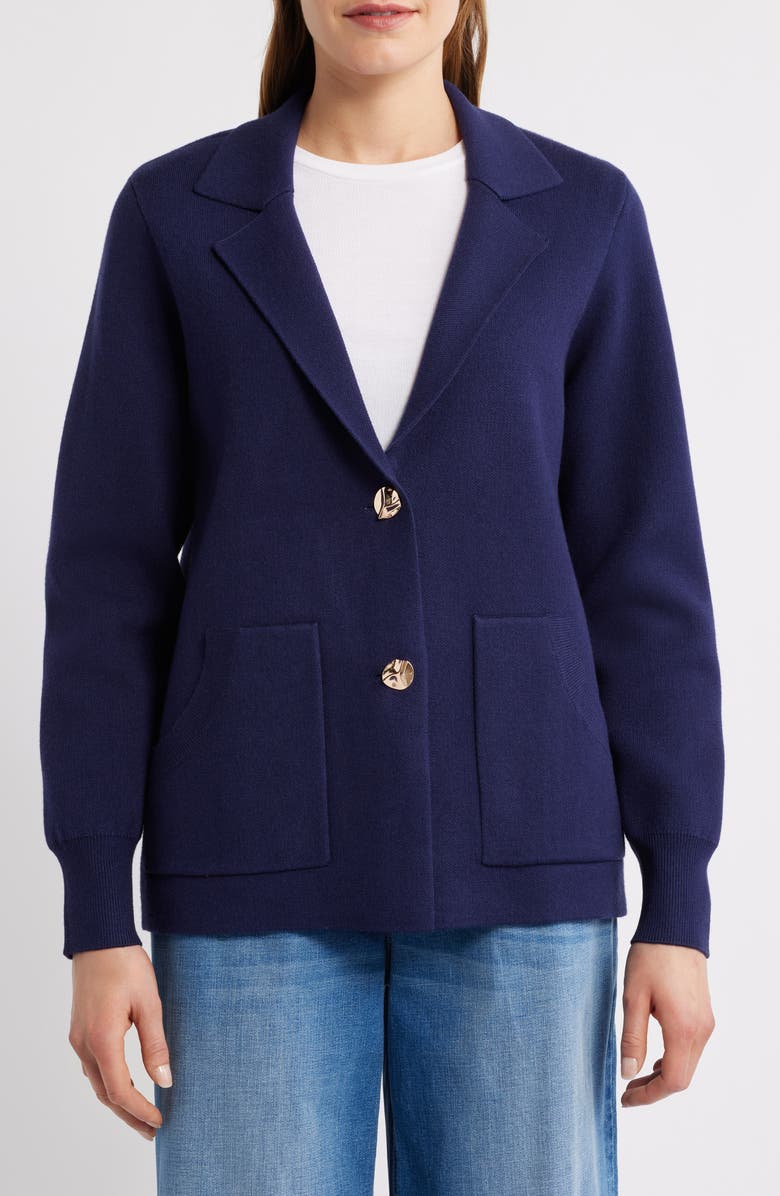 CITY BLUES Sweater Blazer, Alternate, color, Midnight