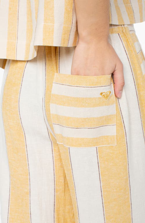 Roxy Adrian Stripe Wide Leg Linen Blend Pants