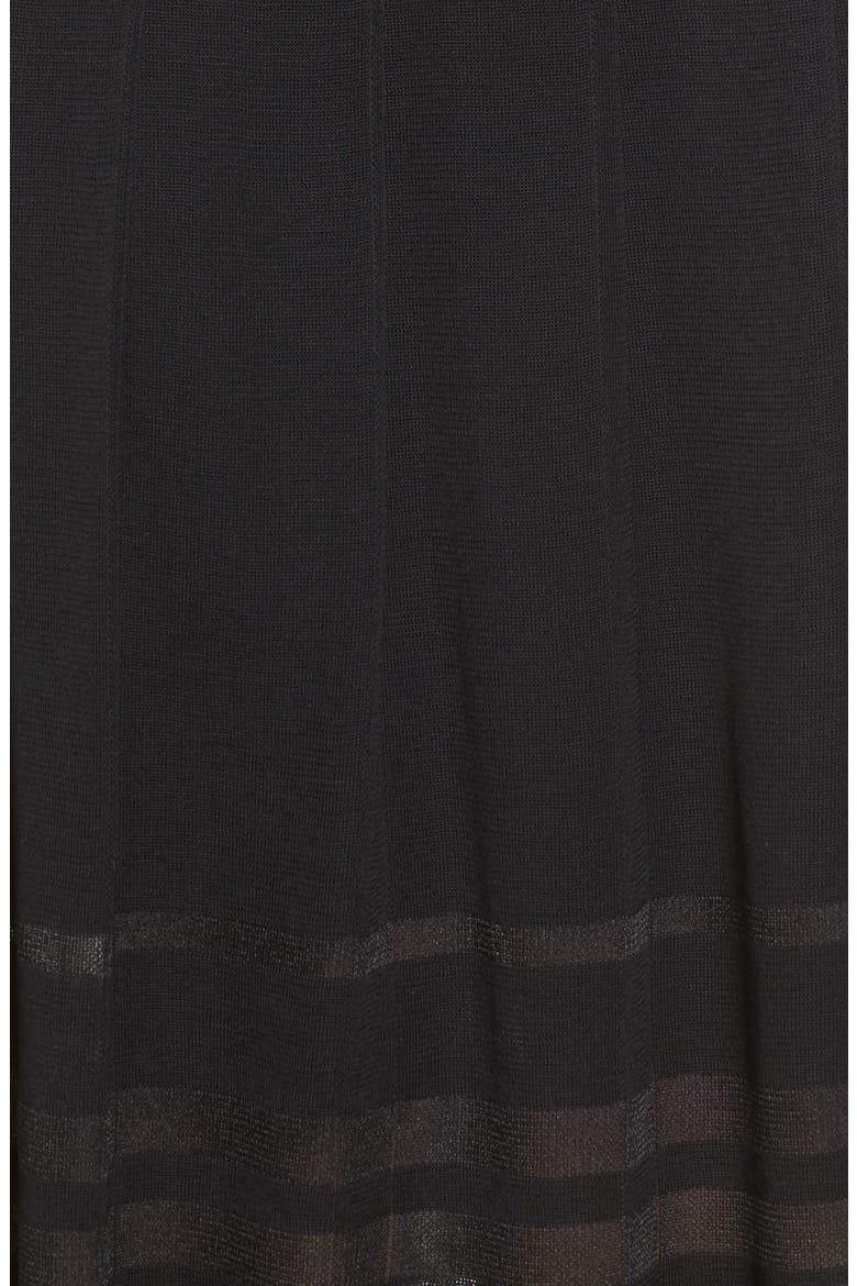 Pleated Midi Skirt, Alternate, color, BLACK