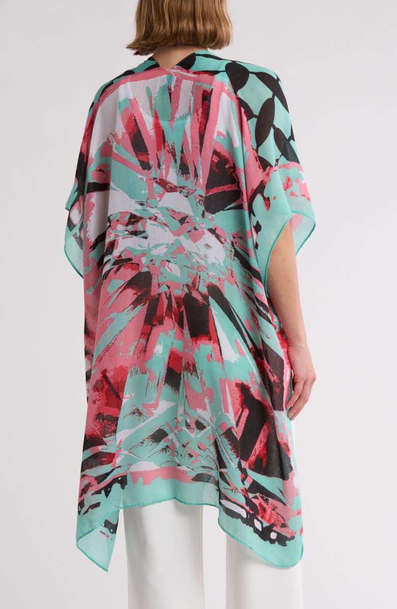 RACHEL Rachel Roy Print Ruana, Alternate, color, Green