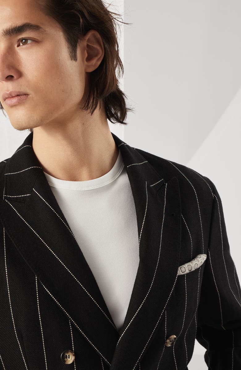 Brunello Cucinelli Diagonal twill unconstructed blazer, Alternate, color, 